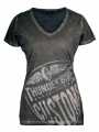 Thunderbike Women's T-Shirt New Custom Rhinestones, grey  - 19-11-1013
