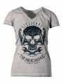 Thunderbike Damen T-Shirt Death´s Head grau  - 19-11-1073V