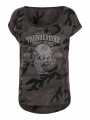 Thunderbike Women T-Shirt Grunge Skull black  - 19-11-1126V
