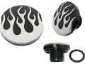 Flame Gas Cap Right vented, Black / Chrome  - 68-8244