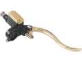 Kustom Tech Deluxe Brake Master Cylinder 12mm black with polished brass lever/cover  - 88-8962