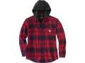 Carhartt Rugged Flex Flannel Fleece Lined Hooded Shirt Jacket red  - 92-3065V