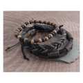 Amigaz Rope Sliders & Wood Bead bracelets brown  - 938216