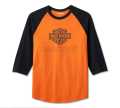 Harley-Davidson Raglan T-Shirt Factory Colorblock Orange  - 96047-24VM