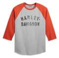 Harley-Davidson 3/4 Raglan Shirt Staple grau/orange  - 96076-23VM