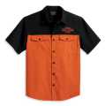 Harley-Davidson Kurzarmhemd Staple Colorblock orange/schwarz  - 96153-23VM