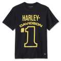 Harley-Davidson men's T-Shirt #1 Racing Mesh Ringer Black  - 96417-24VM