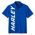 Harley-Davidson men´s shortsleeve Shirt Highside Mechanic Lapis blue  - 96446-24VM