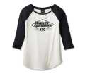 Harley-Davidson Damen 3/4 Shirt 120th Anniversary Colorblocked weiß/schwarz L - 96683-23VW/000L