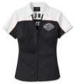 Harley-Davidson Damen Zip Shirt Elemental Colorblock schwarz/weiß  - 99024-23VW