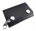 Amigaz Black Leather Full Grain Trifold Wallet  - 563408