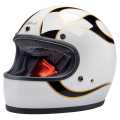 Biltwell Gringo Helmet Gloss White/Black Flames  - 982634V