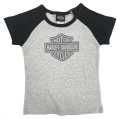 Harley-Davidson Kinder Reglan T-Shirt Bar & Shield grau/schwarz 10-12 Jahre - 1042306-10/12