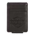 Harley-Davidson Money Clip Bar & Shield Front Pocket Leather dark brown  - MWM063/01