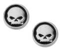 Harley-Davidson Earrings Skull Cicle Post silver & enamel black  - HDE0499