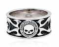 Harley-Davidson Ring Skull & Tribal Flame Silber  - HDR0399
