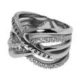 Harley-Davidson women´s Ring Twisted Bling Tapered Band silver 7 - HDR0566-07