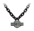 Harley-Davidson Necklace Black Vintage Bar & Shield Large Link 22" - HSN0088-22