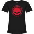Harley-Davidson women´s T-Shirt Red Willie G Skull black  - R004712V