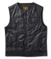 Roland Sands Lewis 74 leather vest black  - 937477V