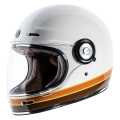 Torc T-1 Retro Iso Bars Full Face Helmet gloss white ECE  - 91-6152V