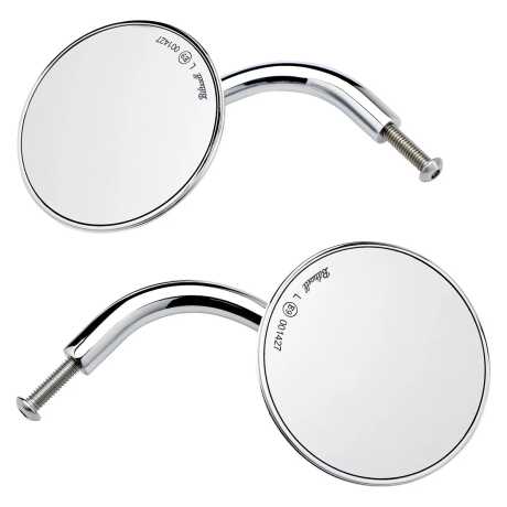 Biltwell Biltwell Utility Round Mirror Set chrome ECE  - 06401329