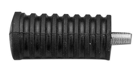 Custom Chrome Schaltraste mit schwarzem Gummi und kurzem Gewinde  - 12-345