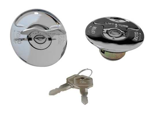 Custom Chrome Replacement Flush Locking Gas Cap Set  - 15-639