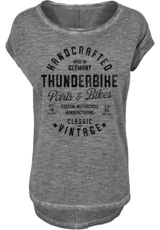 Thunderbike Clothing Thunderbike Damen T-Shirt Handcrafted Vintage grau XL - 19-11-1423/002L