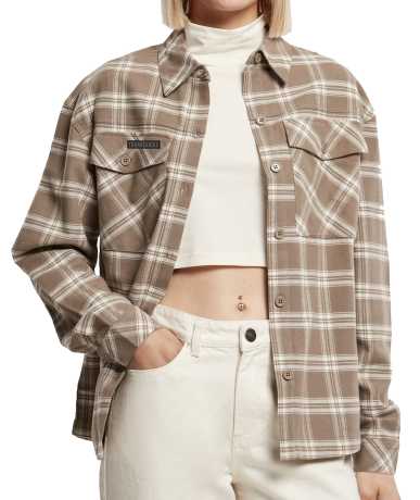 Thunderbike women´s Plaid Shirt Handcrafted beige S