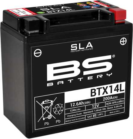 BS Battery BS Battery AGM wartungsfrei BTX14L SLA 12Ah 200CCA  - 21130634