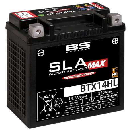 BS Battery BS Battery AGM maintenance-free BTX14HL SLA-MAX 14Ah 220CCA  - 21130636