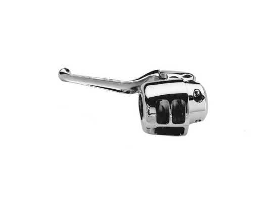 Custom Chrome Mounting Bracket & Clamp Cable Clutch Lever  - 23-271