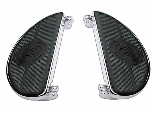 Custom Chrome Floorboards, front oval  - 26-487