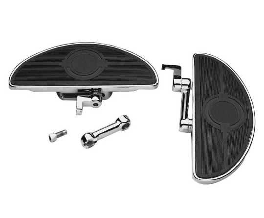 Adjustable Floorboard Kit Shaker oval chrome 