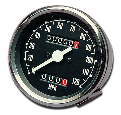 Custom Chrome Speedometer 120 mph 3"  - 26-721