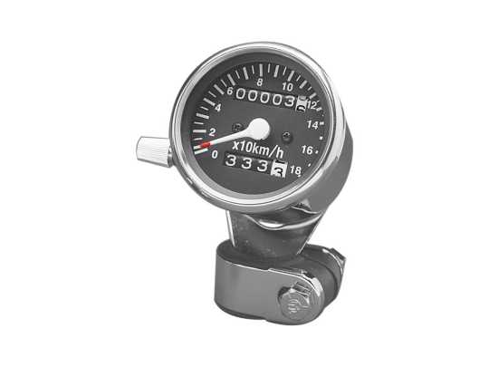 Custom Chrome Tachometer mit Trip-Mete 2:1, km/h Skala  - 27-807