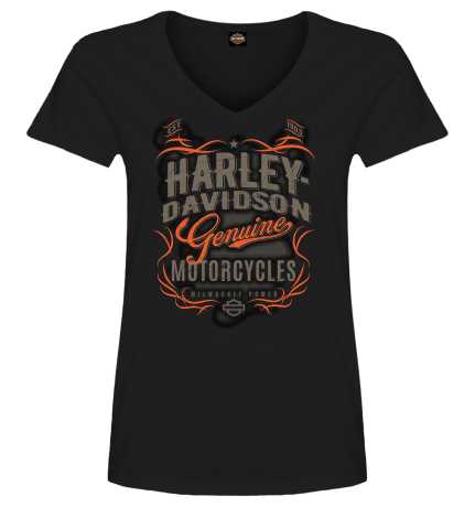 Harley-Davidson Damen T-Shirt H-D Genuine Label schwarz 