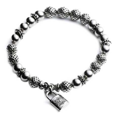 H-D Motorclothes Harley-Davidson men´s Bracelet Bead Logo Lock 8"  - 34B00039