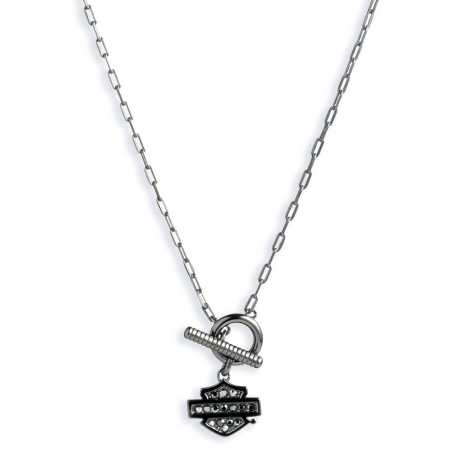 H-D Motorclothes Harley-Davidson women´s Necklace 16" Bar & Shield Toggle Collar silver  - 34N00167