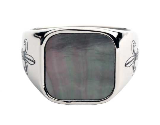 H-D Motorclothes Harley-Davidson men´s Signet Ring Grey Mother of Pearl  - 34R00036V