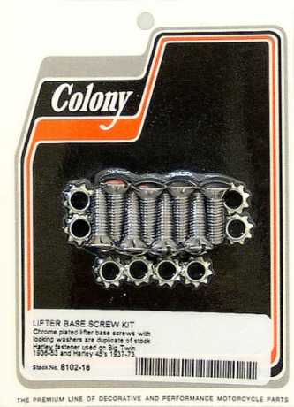 Colony Colony Slotted lifter base screws with starwashers chrome  - 36-074