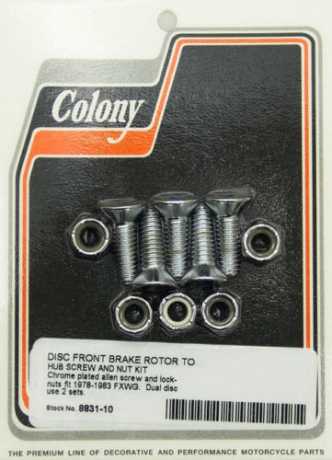 Colony Colony Front Rotor Screw & Nut Kit, 5/16-18 x 1"  - 36-225