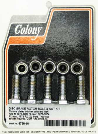 Colony Colony Front or rear rotor to hub thin hex head bolt and nut kit  - 36-226