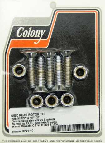 Colony Colony Rear rotor to hub screw and nut kit 3/8"-16 x 1.5" countersunk  - 36-230