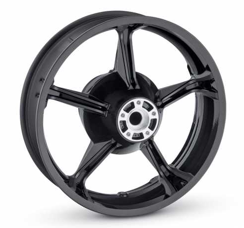 Harley-Davidson Tomahawk Wheel, 5x18 Rear, Gloss Black wtih Black Anodized  - 40900624