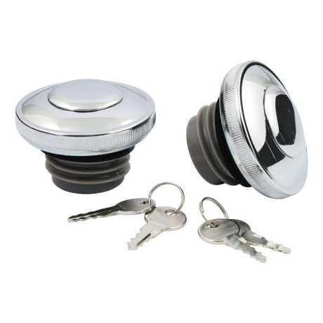 Motorcycle Storehouse MCS Gas Cap Set with Lock chrome  - 509953