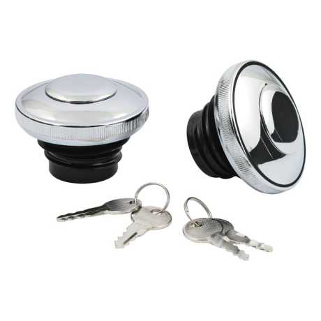 Motorcycle Storehouse MCS Gas cap set with lock chrome  - 510057