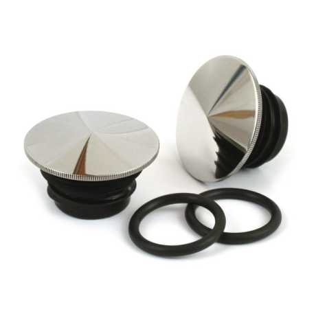 MCS Gas Cap Set Pointed Stainless Steel polished 
