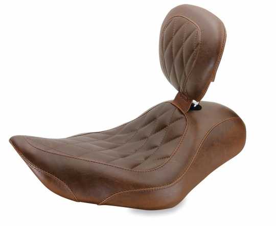 Mustang Mustang Wide Tripper Solo Seat with Backrest 12" Diamond brown  - 537051